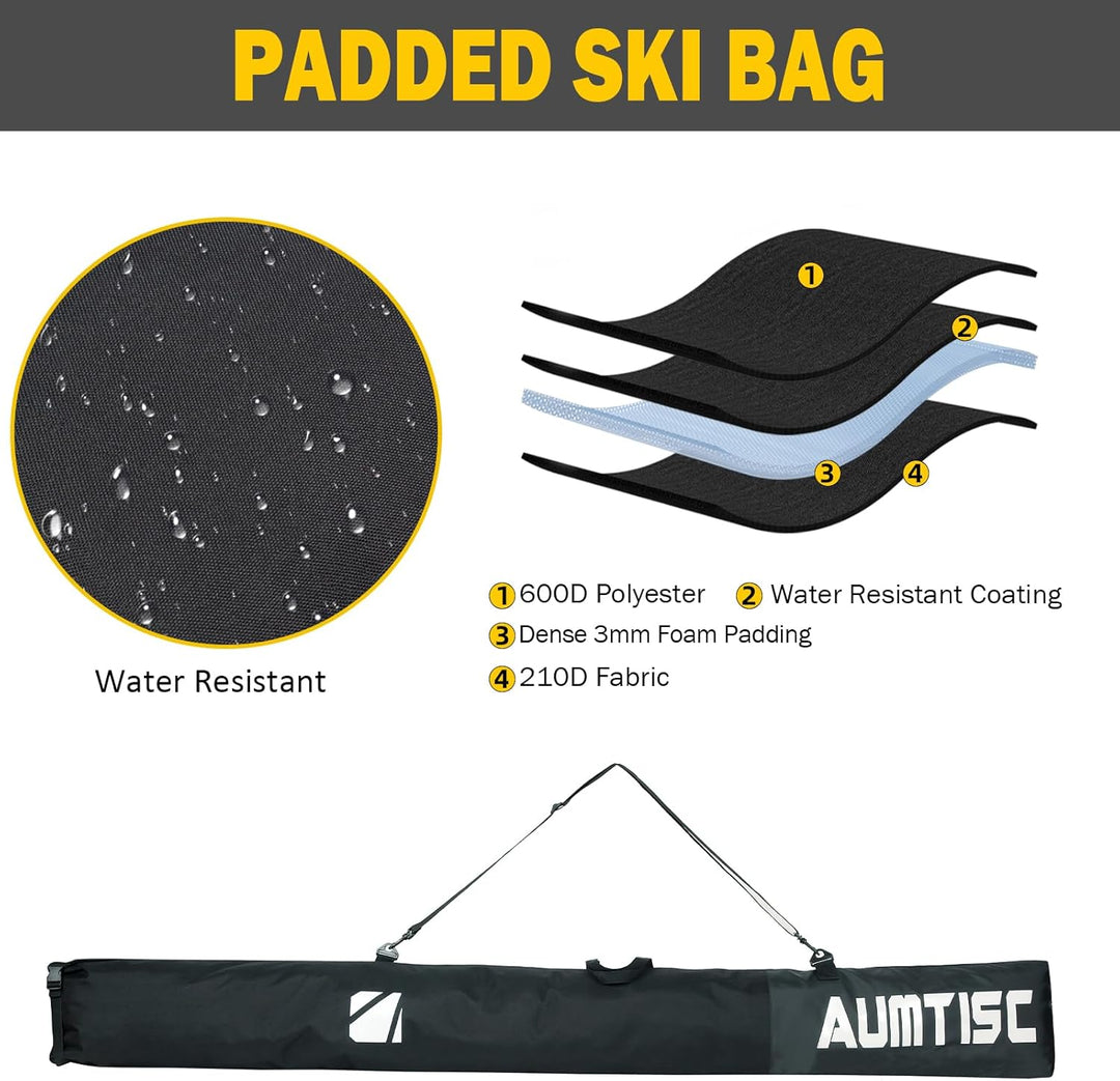 AUMTISC Skitasche und Skischuhtasche Combo - Skitaschen für Flugreisen - gepolsterte Schneeskitasche