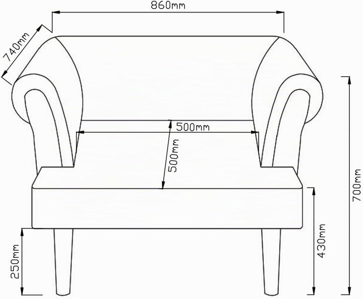 Atlantic Home Collection Sessel CHARLIE, Samt, Armlehnenstuhl mit Massivholzfüssen, Rosa, 74 x 86x 7
