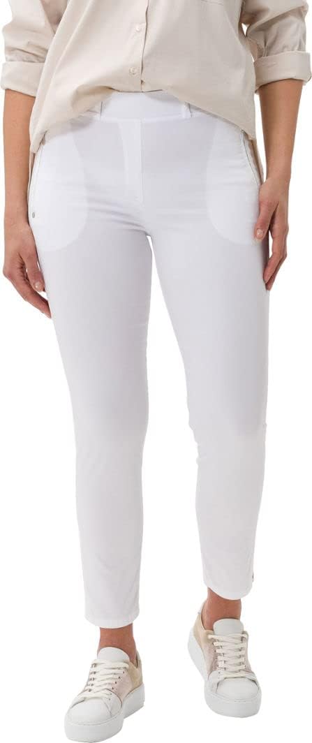 Damen Style Lavina Verkürzt Rundum Schlupf Light Summer Cotton Hose 32W / 32L Weiss, 32W / 32L Wei&#