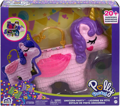 Polly Pocket Einhorn, in Prinzessinnen Schloss Thema, mit 25 Zubehörteilen wie 2 Puppen, Schaukel un