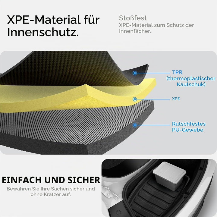 Spigen Tesla Model 3 Highland (2024~) Hintere Kofferraummatte für Aufbewahrung, Stossfestes XPE-Mate