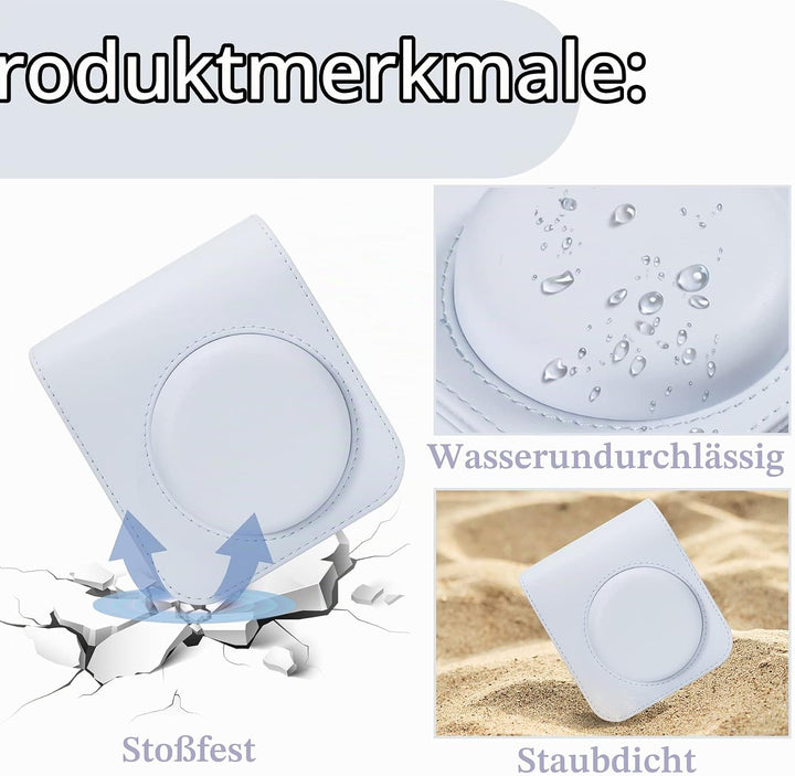 Aenllosi PU Leder Tasche Schutzhülle für Fujifilm Instax Mini 12/Mini 11 Sofortbildkamera Reisetasch