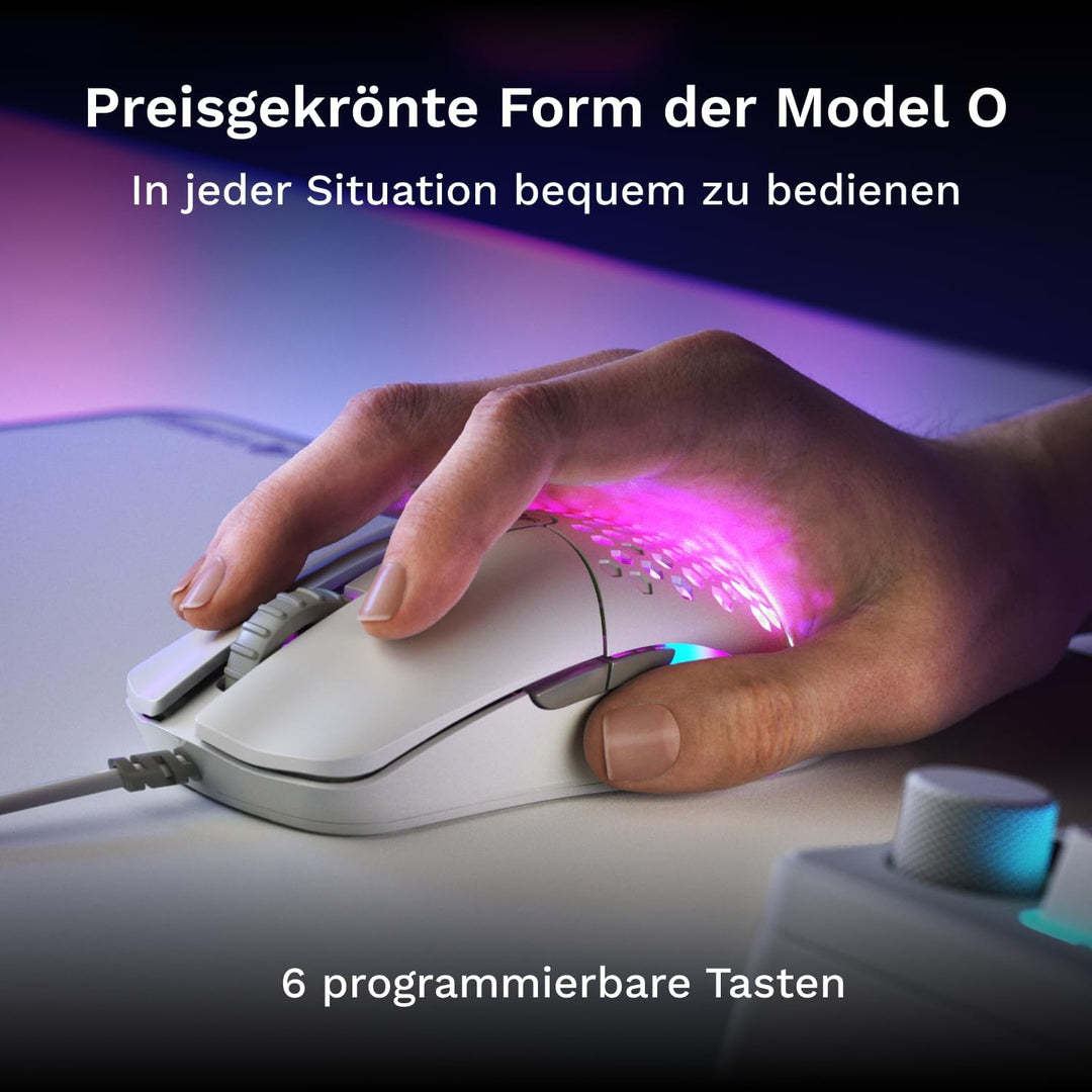 GLORIOUS Model O Eternal ultraleichte RGB-Gaming-Maus – Kabelgebunden – nur 55 g – benutzerdef. RGB-