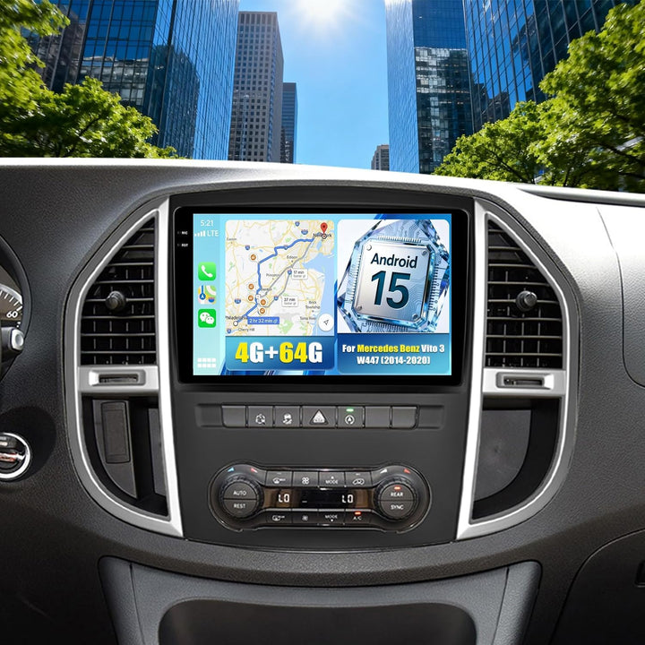 CAMECHO 4G+64G Android 15 Autoradio für Mercedes Benz Vito 3 W447 (2014-2020) mit Navi Carplay Andro
