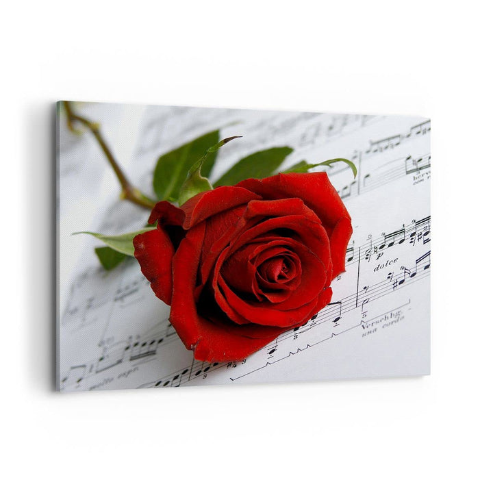 Bilder auf Leinwand 100x70cm Leinwandbild Musik Rose Dekoration romantisch Gross Wanddeko Bild Schla