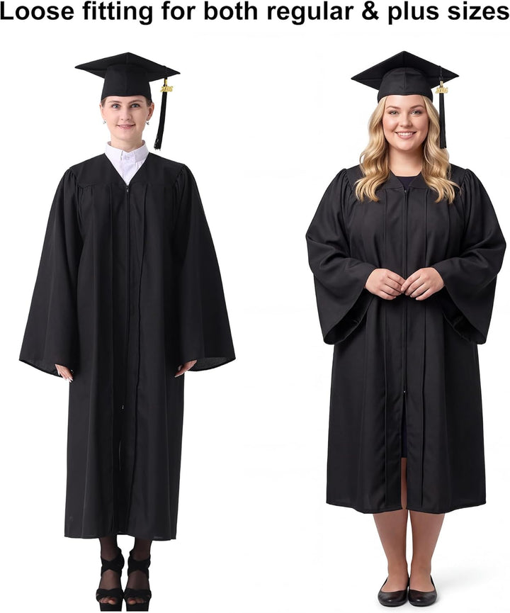 GraduatePro Abschluss Talar mit Doktorhut Graduation Robe Bachelor Uni Abi Master Kostüm Geschenke D