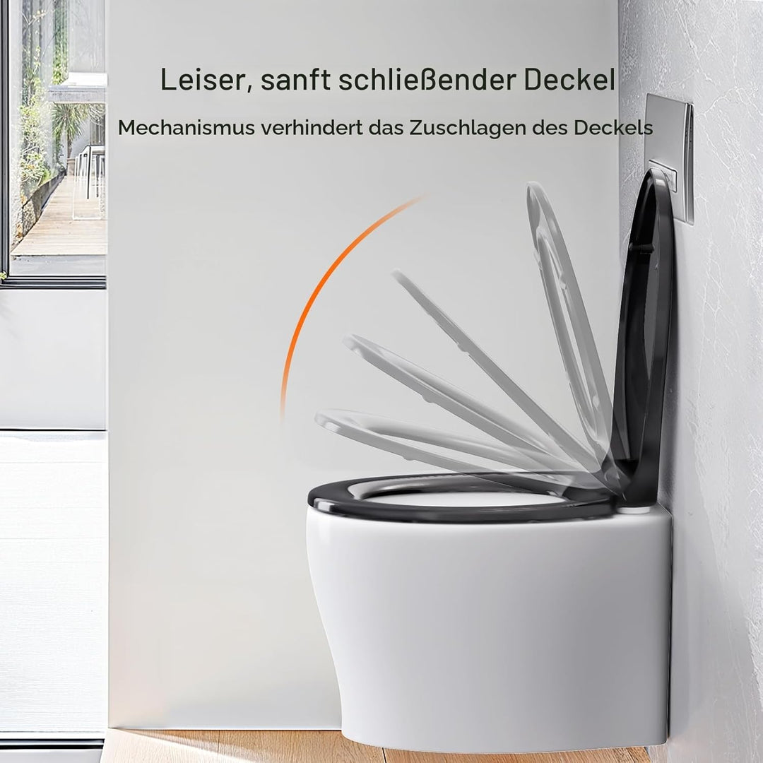 Pipishell WC-Sitz mit Absenkautomatik, WC-Sitz mit Schnellverschluss für einfache Reinigung, einfach