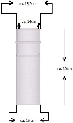 Mauermuffe Ø150 mm 30 cm lang kürzbar Wandfutter kürzbar Doppelwandfutter für Rauchrohr Ofenrohr