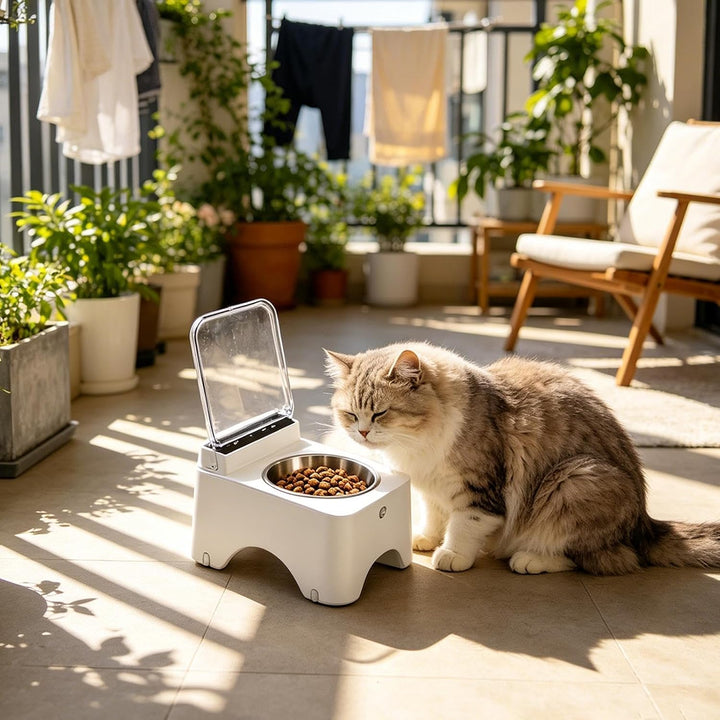 Katzennapf Smart Feeder Mit Infrarot Sensor Automatischer Deckel Katzen- Katzennapf,für Kätzchen Inn