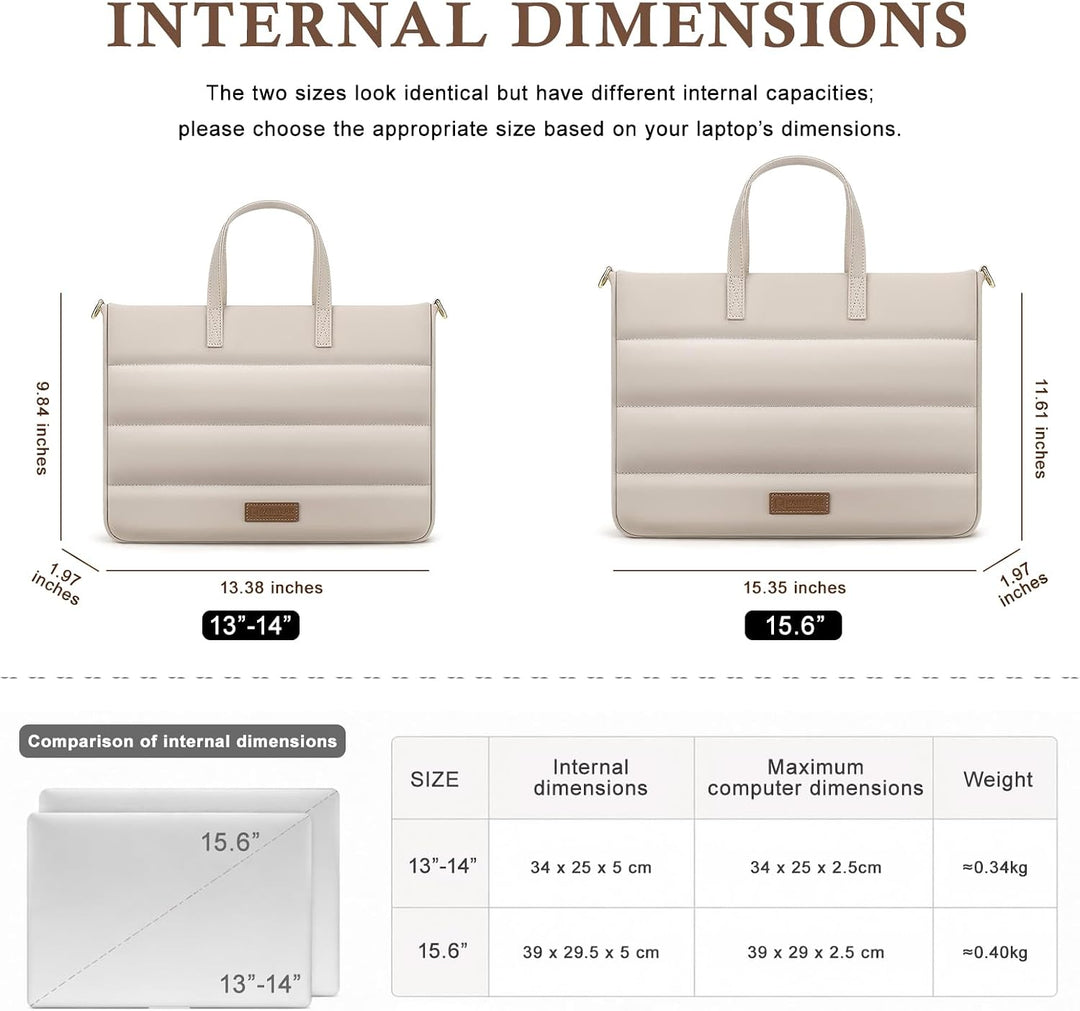 RAINYEAR 13-14 Zoll Damen Laptoptasche Aktentasche für Macbook Notebook Chromebook, Elegante Tasche