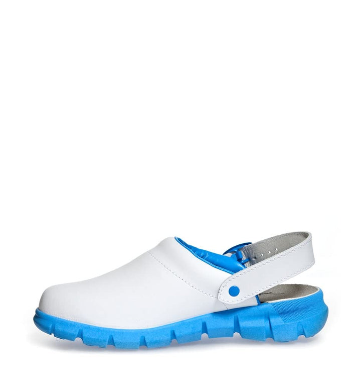 Abeba 37312 ESD Arbeitsschuhe Dynamic Clogs weiss blau mit ESD-Kennzeichnung in Grösse 37, 37312-37,
