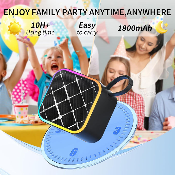 Mini Karaoke-Maschine 2 kabellose Mikrofone, tragbare Bluetooth Karaoke-Lautsprecher mit Tragegriff