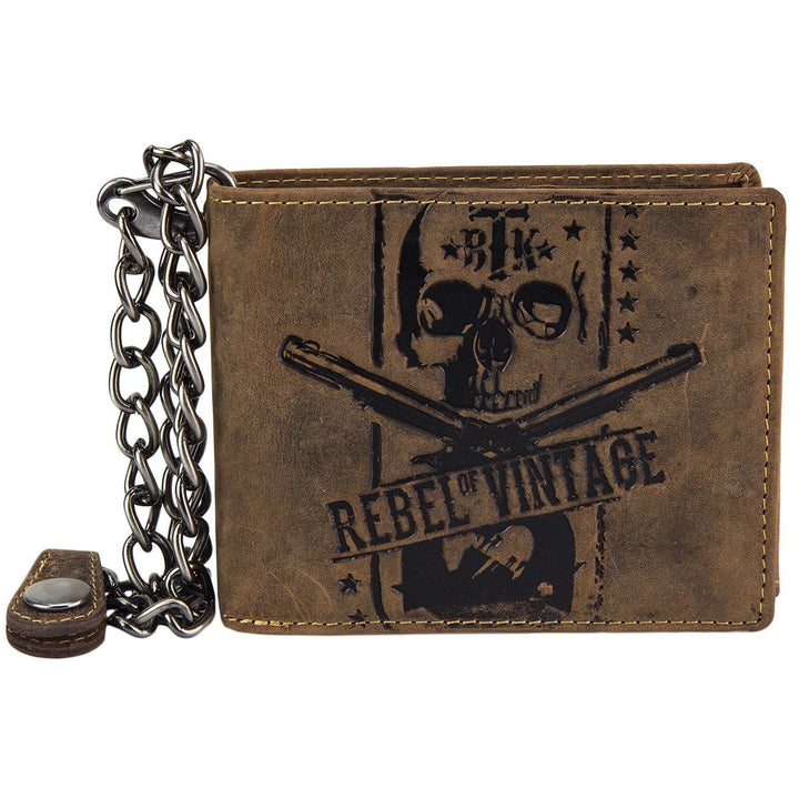 Greenburry Vintage Skull Kettenbörse Leder 12,5 cm