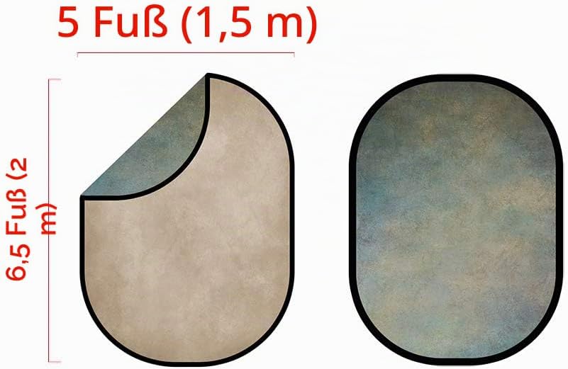 Kate Walimex Falthintergrund1,5x2m Faltbarer Hintergrund/Grauer grüner Hintergrund Doppelseitige Mik