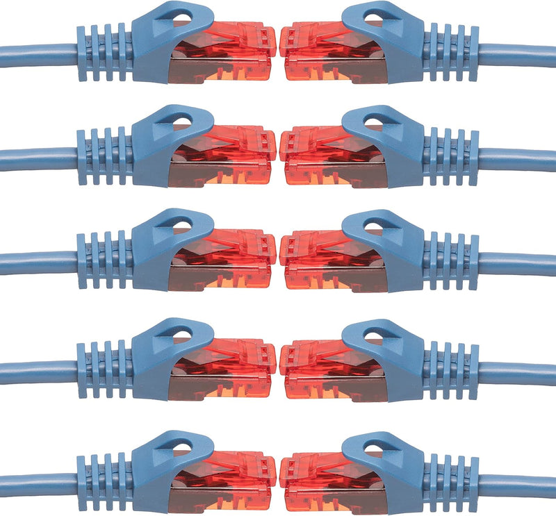 BIGtec - 10 Stück - 25m Gigabit Netzwerkkabel Patchkabel Ethernet LAN DSL Patch Kabel blau (2x RJ-45