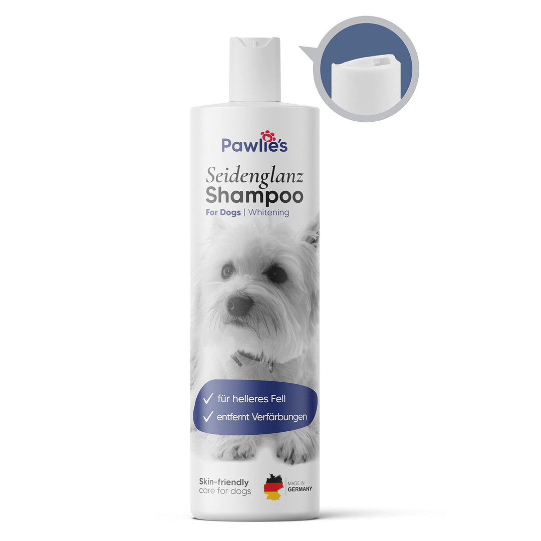Pawlie's Hundeshampoo Weisses Fell - Aufhellende Fellpflege | Bei Tränenflecken, Vergilbungen & Schm