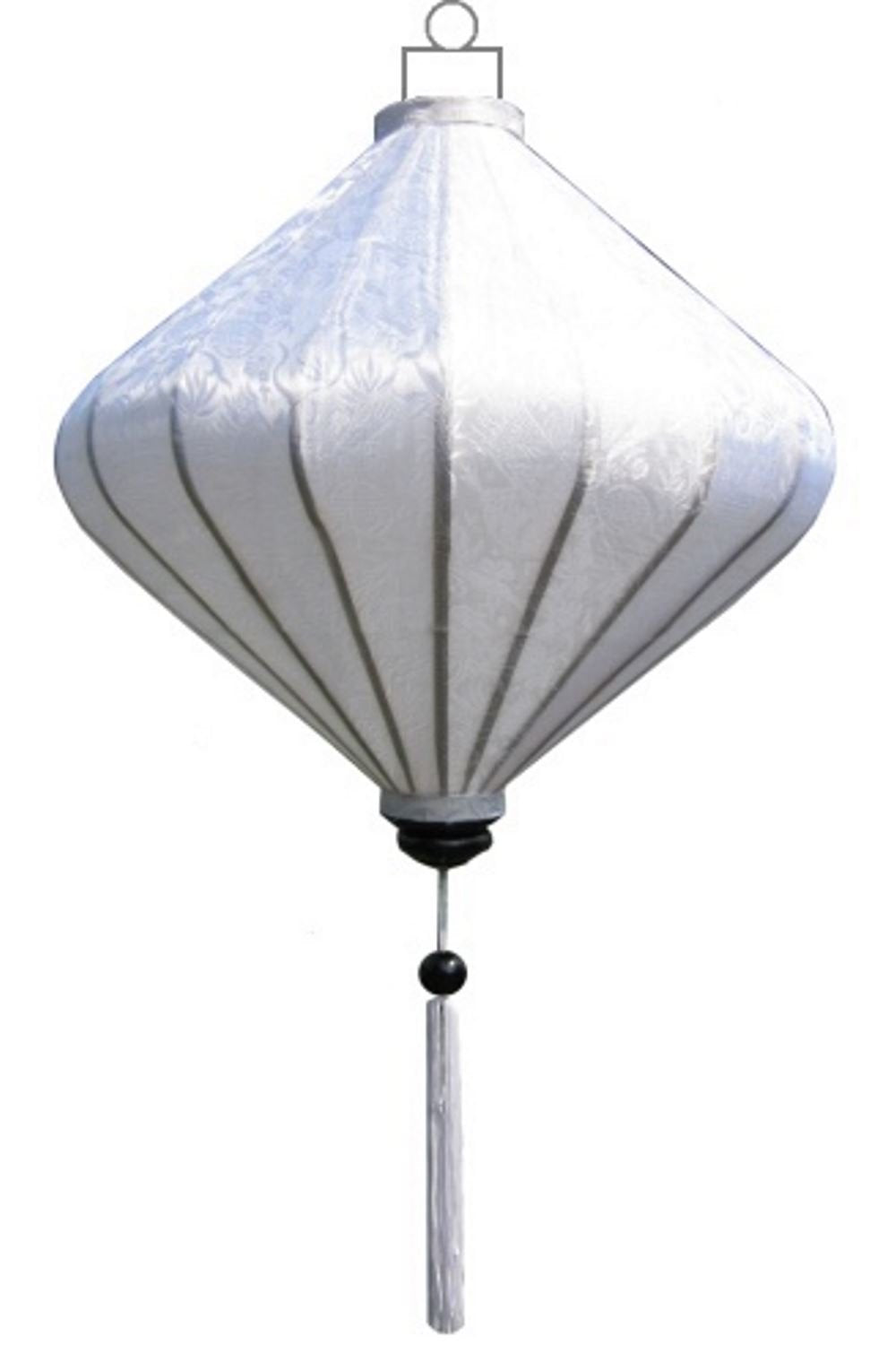 Lampionsenzo Vietnamesische Seide Lampion Diamant Weiss by
