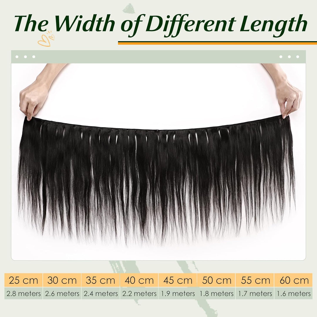 Elailite Bündel Extensions Echthaar #1B Naturschwarz 20cm Sew in Haar Haarverlängerungen Weft Brasil