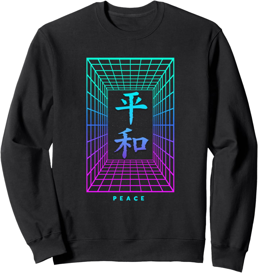 Peace Japanisches Kanji Schriftzeichen Vaporwave Sweatshirt
