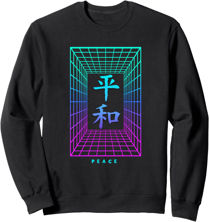Peace Japanisches Kanji Schriftzeichen Vaporwave Sweatshirt