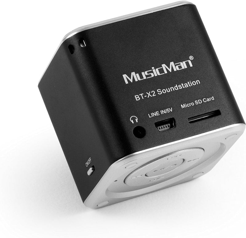 MusicMan mini Wireless Soundstation BT-X2 (MP3 Player, Bluetooth) schwarz Musicman BT-X2 Single Schw