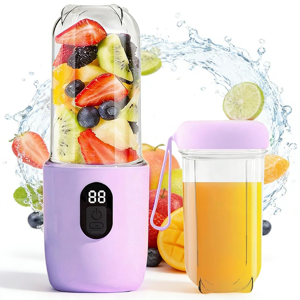 Tragbarer Mixer, Smoothie Maker to Go, 400ml Portabler Elektrischer Saftpresse, Mini Standmixer, 150