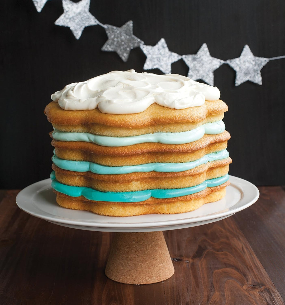 Nordic Ware Backform " Celebration Layers Cake ", Aluminium, Weiss, 23,8 x 23,8 x 3,5 cm, 1 Einheite