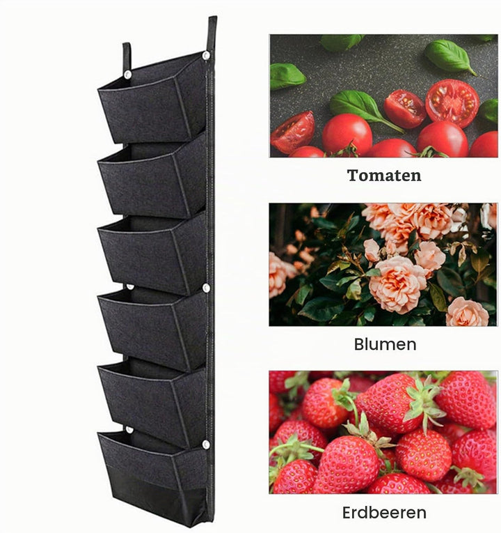 Wandtaschen zum Pflanzbeutel zum Aufhängen Pflanztasche für den Innen- und Filz Blumenkasten Vertika