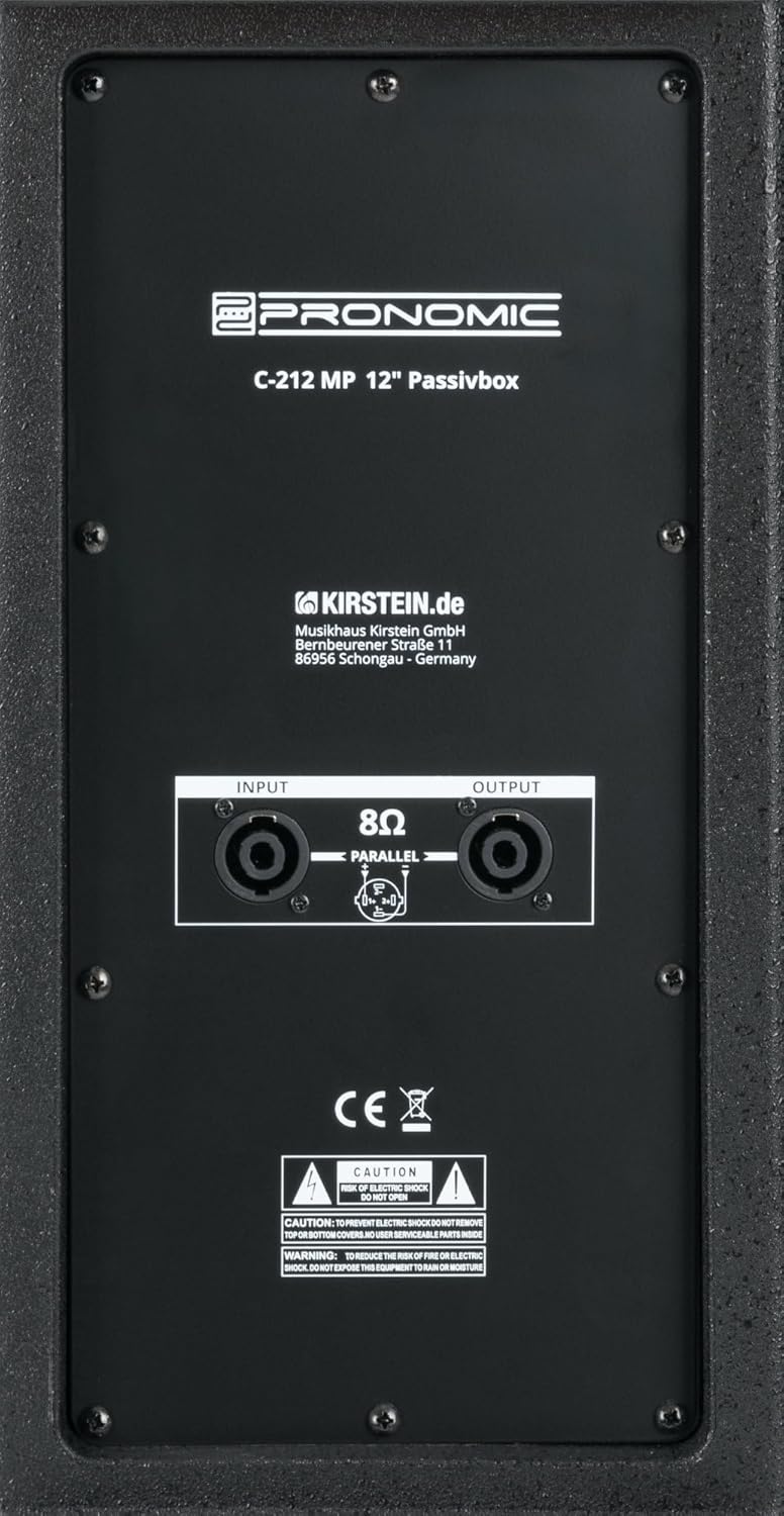 Pronomic C-212 MP 12" Passivbox Stereo Set - 2 Passive 2-Wege Boxen - Belastbarkeit: je 300 Watt (RM
