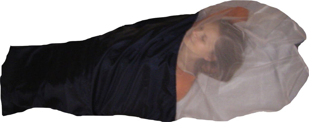 Nomaquito - Ultraleichter Tropenschlafsack mit integriertem LLI-Moskitonetz Nachtblau XXL Comfort, N