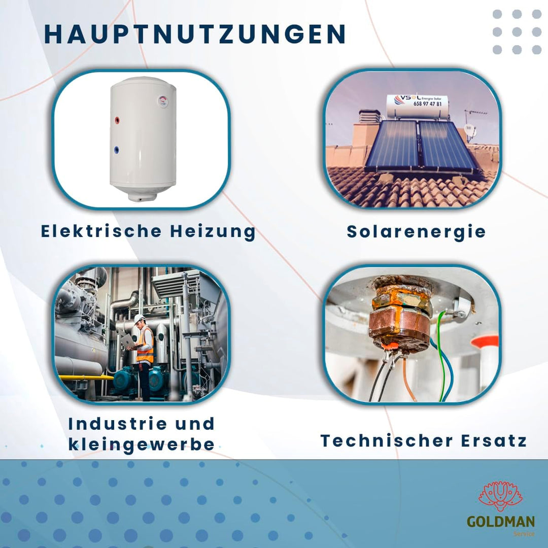 GOLDMAN SERVICE Heizkörper-Set für Elektro-Thermoskanne, Monoblock, mit Gewinde, 1¼ Zoll, Magnesium-