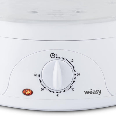 Wëasy Elektrischer Dampfgarer VEGE8 Multifunktions 9 l kompakt, 3 stapelbare Schalen zum Kochen von
