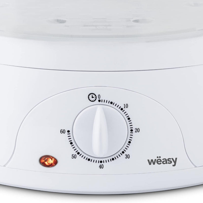 Wëasy Elektrischer Dampfgarer VEGE8 Multifunktions 9 l kompakt, 3 stapelbare Schalen zum Kochen von