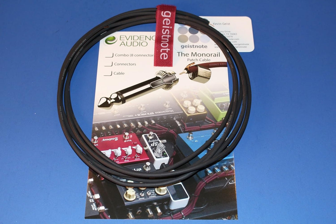 Evidence Audio geistnote 's The Monorail, schwarzes Kabel, SIS (lötfrei) Pedalboard Kit – 20 SIS Ste