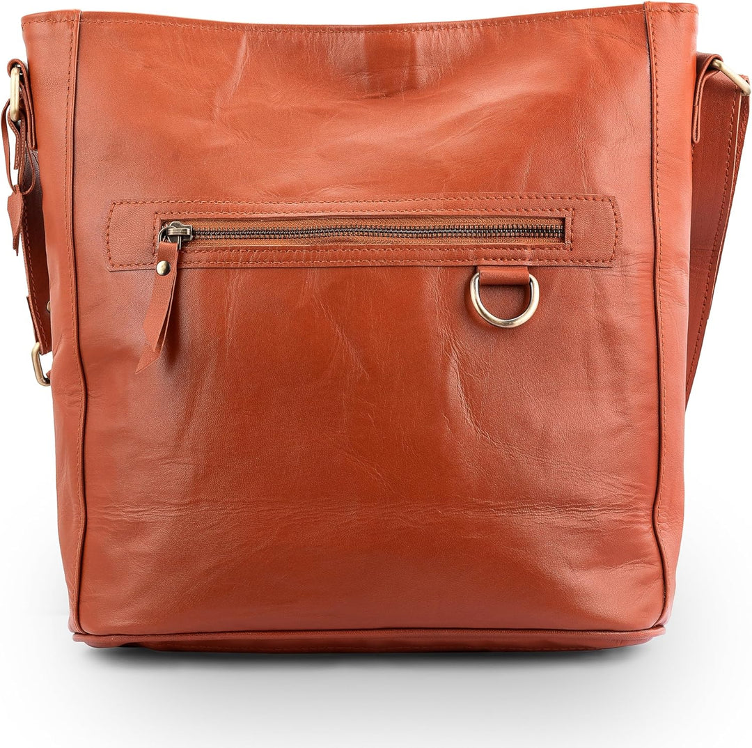 URBAN LEATHER Extra grosse Crossbody Umhängetaschen Geldbörsen für Frauen & Mädchen, Echtes Leder Vi