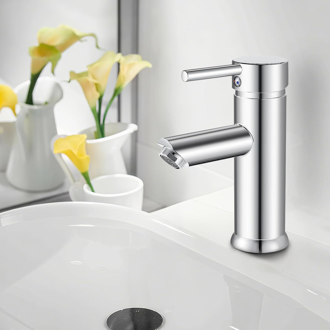 kisimixer Wasserhahn Bad Mischbatterie, Einhebelmischer Waschbecken Armaturen für Badezimmer, Modern