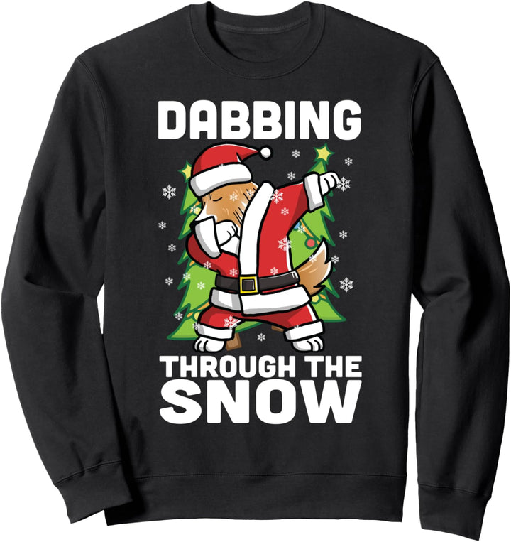 Dabbing Through The Snow Shetland Sheepdog Christmas Sweatshirt