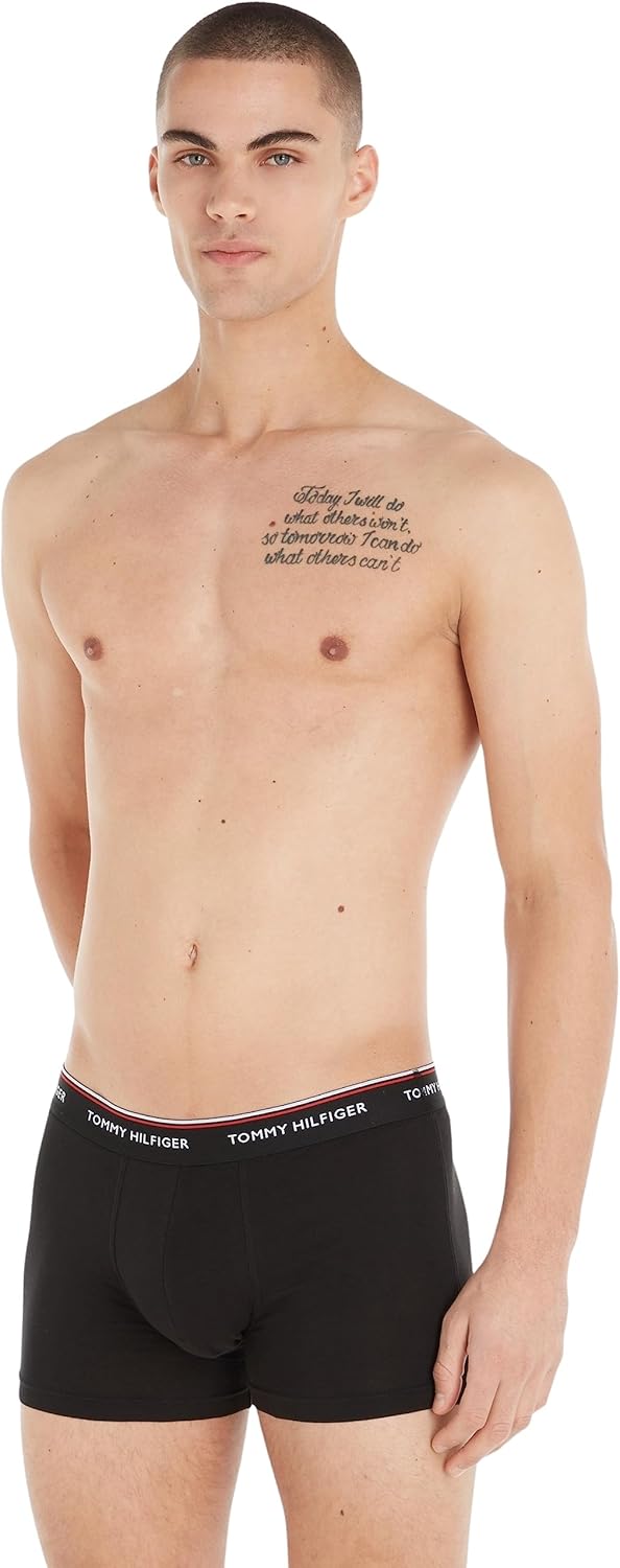Tommy Hilfiger Herren 3er Pack Boxershorts Trunks Unterwäsche L Mehrfarbig (Black/Grey Heather/White