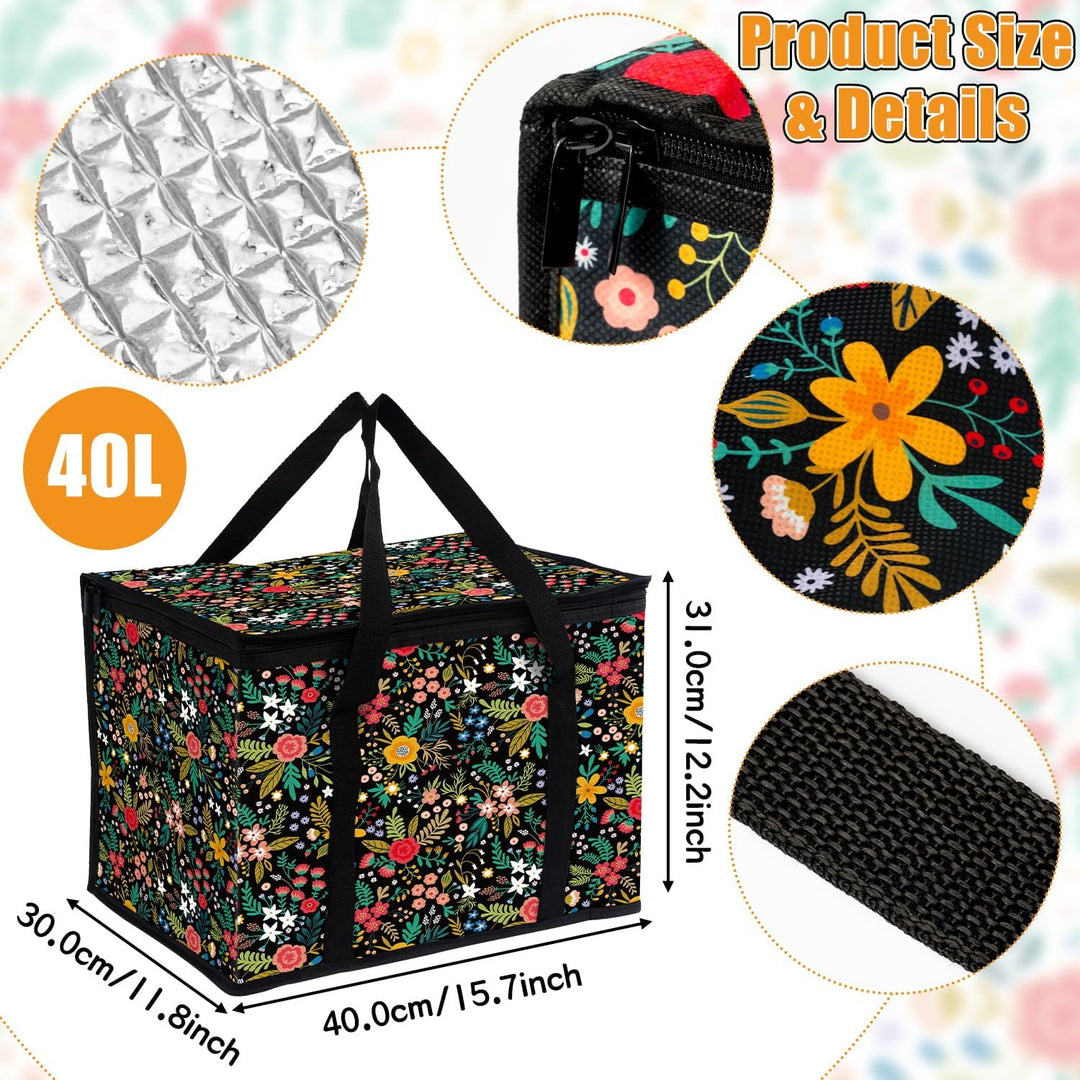 Kühltasche 40L Faltbar Picknicktasche Isolierte Picknick-Lunch-Thermotasche mit stabilen Griffen und