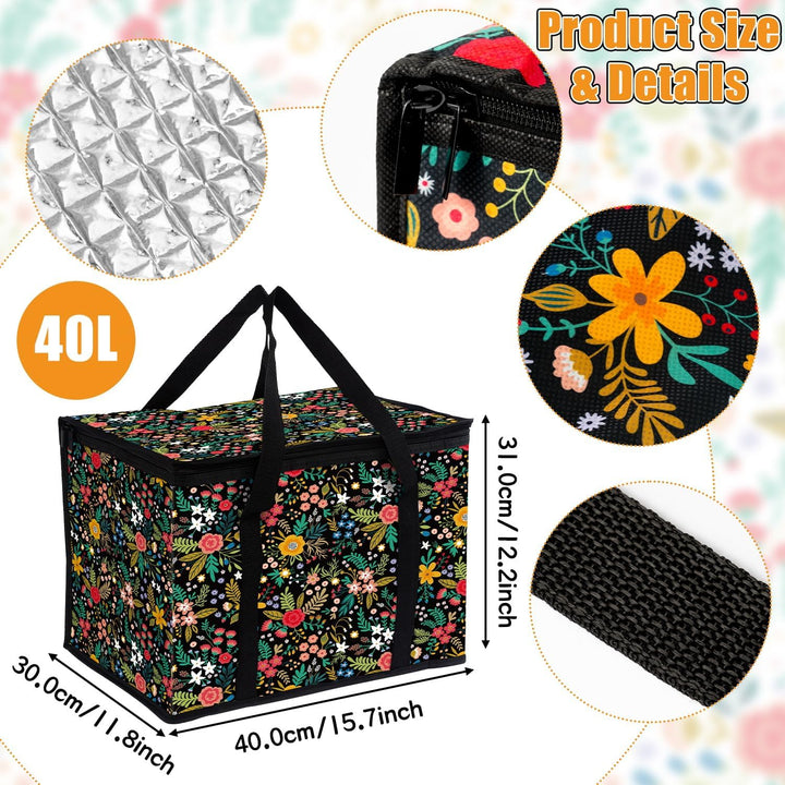 Kühltasche 40L Faltbar Picknicktasche Isolierte Picknick-Lunch-Thermotasche mit stabilen Griffen und