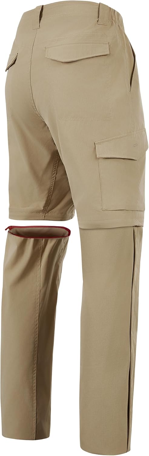 33,000ft Wanderhose Herren Zip Off Trekkinghose, Atmungsaktiv Abnehmbar Stretch Outdoorhose mit 6 Ta