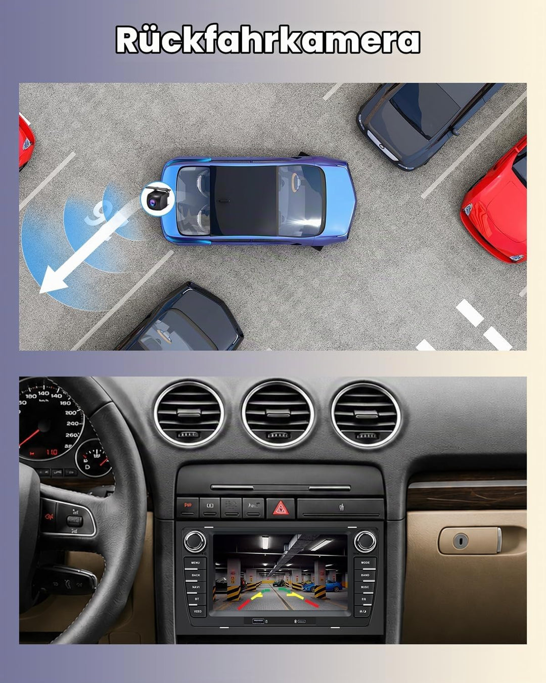 Autoradio für Audi A4 B6 S4 RS4 (2001-2008) / Seat Exeo (2008–2013) mit 7 Zoll Bildschirm Wireless C