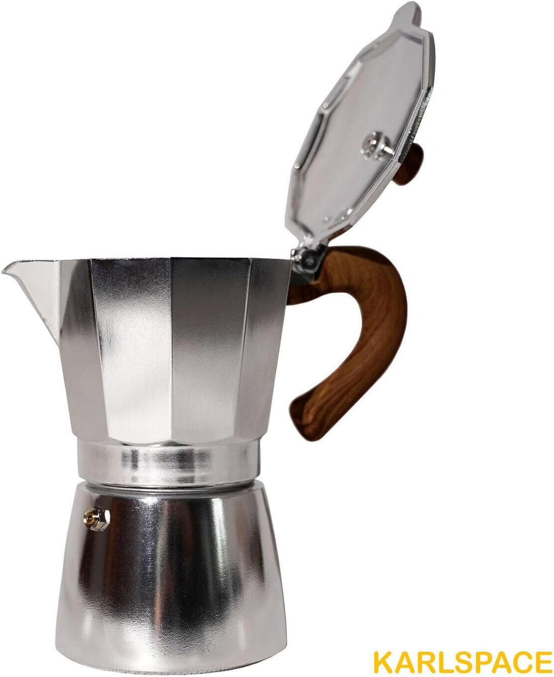 Karlspace Premium-Espressokocher Kaffee Aluminium für 6 Tassen - in verschiedenen Farben - Herdplatt
