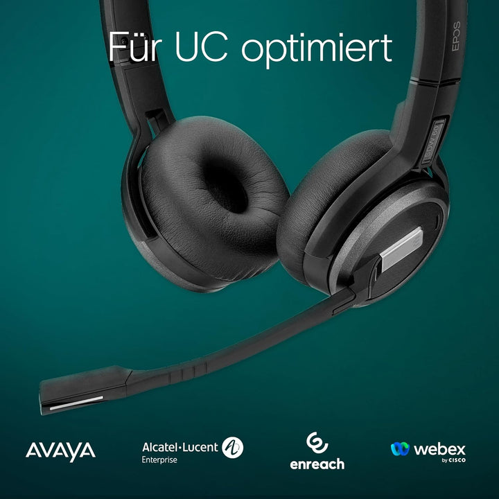 EPOS Impact SDW 60 HS - Hochwertiges DECT Wireless Headset, Geräuschunterdrückung, UC-Optimiert, Mul