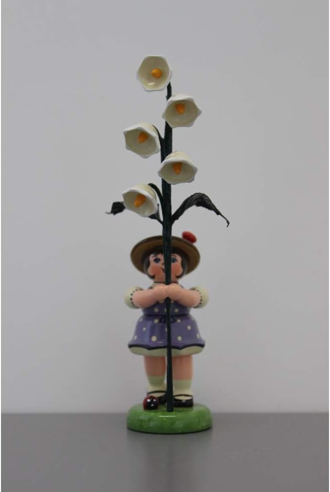 Hubrig Blumenmädchen 11cm Blumenkind mit Maiglöckchen Erzgebirge