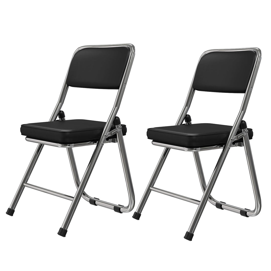 Lvhecforhm 2er Set Klappstuhl mit Rückenlehne, Esszimmerstühle, Küchenstuhl mit Stahlrahmen, Esszimm