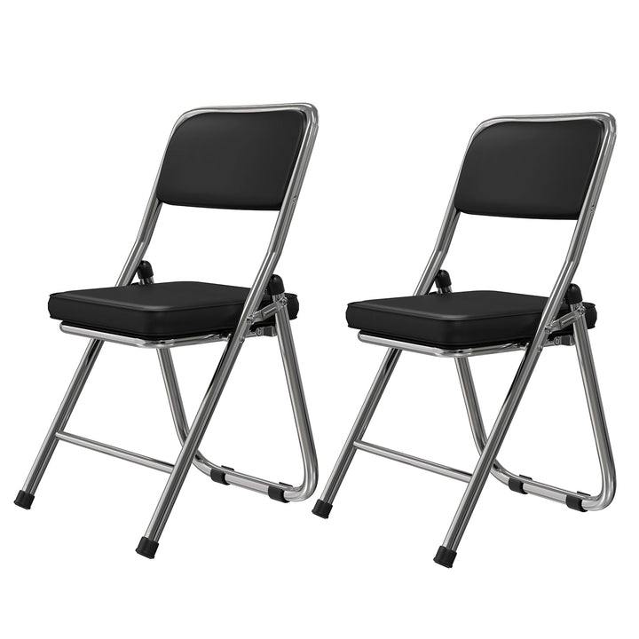 Lvhecforhm 2er Set Klappstuhl mit Rückenlehne, Esszimmerstühle, Küchenstuhl mit Stahlrahmen, Esszimm