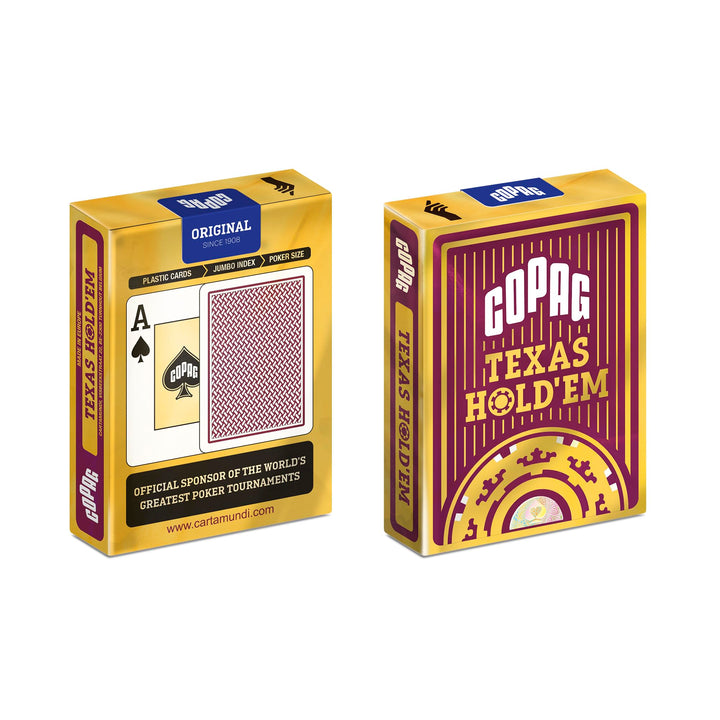Copag 22540056 - Plastik Poker, rot, Texas Hold'Em, Spielkarten