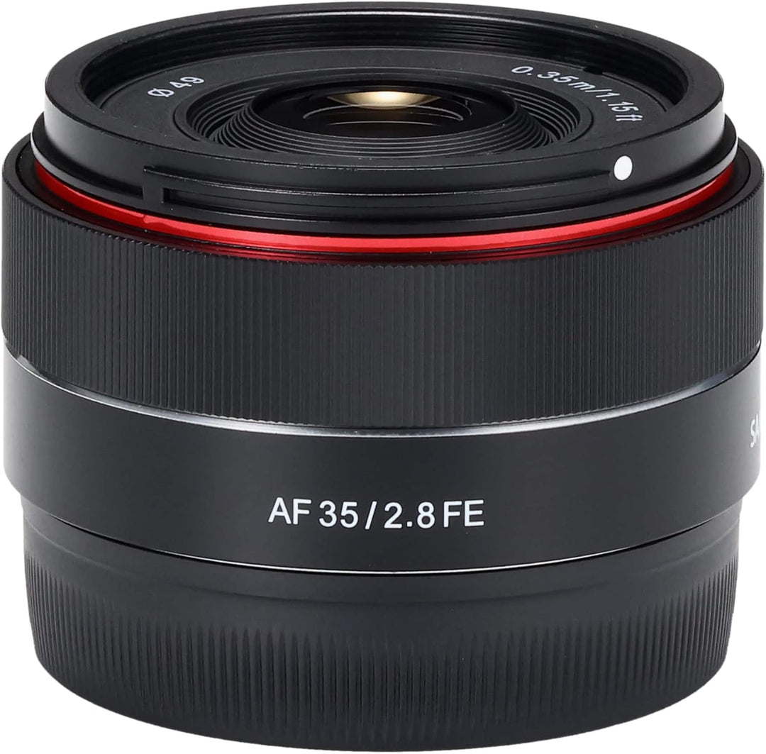 Samyang AF 35mm F2,8 FE für Sony E-Mount Vollformat & APS-C, Pancake Weitwinkelobjektiv mit 63,1° Bi