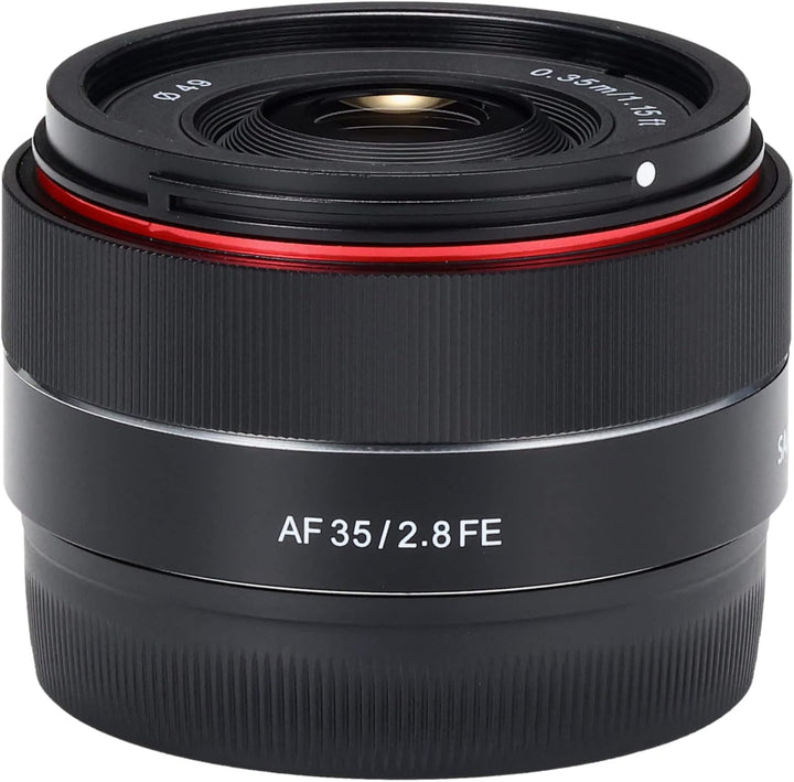 Samyang AF 35mm F2,8 FE für Sony E-Mount Vollformat & APS-C, Pancake Weitwinkelobjektiv mit 63,1° Bi